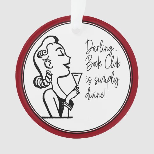 Boek Club Vriend Retro  Dame Ornament (voorkant)