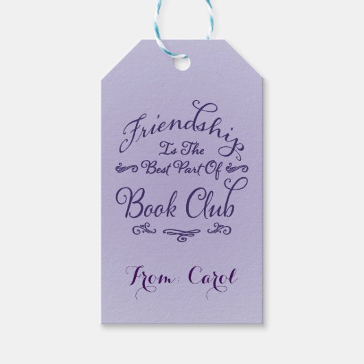 Boek Club Vriendschap Gift Label Cadeaulabel (Voorkant)