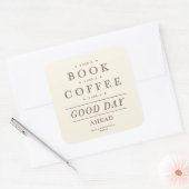 Boek Coffee Quote Vierkante Sticker (Envelop)