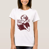 Boek & Coffee Vrouw T-Shirt – Knus Lezen (Voorkant)