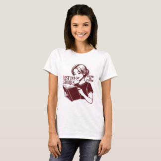Boek & Coffee Vrouw T-Shirt – Knus Lezen
