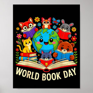 Boek dag grappig lezen boekenwurm mannen vrouwen k poster