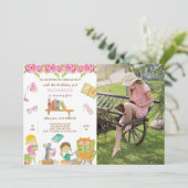 Boek Dag Verjaardag Uitnodiging met foto (Staand voorkant)