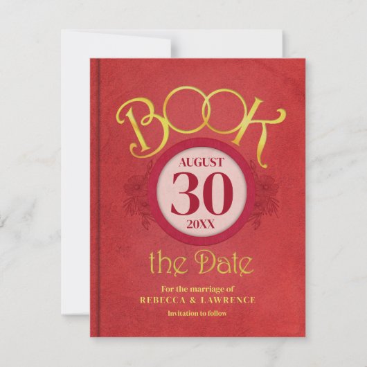 Boek de datum bruiloft aankondiging (Voorkant)