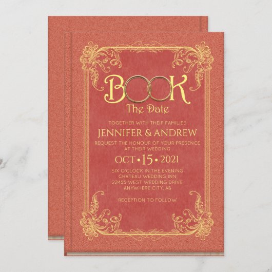 Boek de datum uitnodiging (Voorkant / Achterkant)