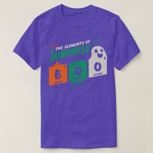Boek de elementen van Surprise Halloween Periodiek T-shirt (Design voorkant)