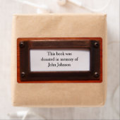 Boek Donatie Bookplate Etiket (Insitu)