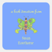Boek donatie sticker - vlinder - plein (Voorkant)
