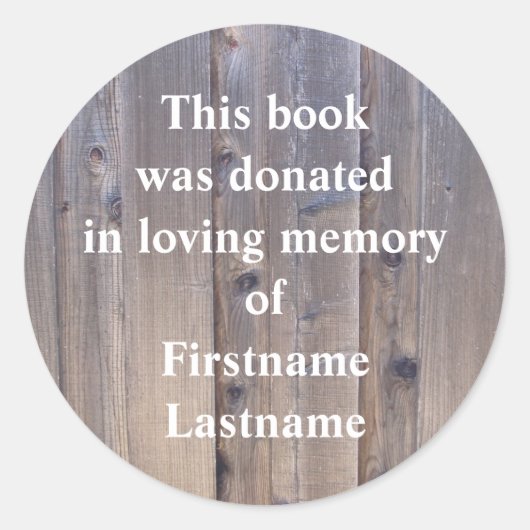 Boek Donatie Sticker Wood (Voorkant)