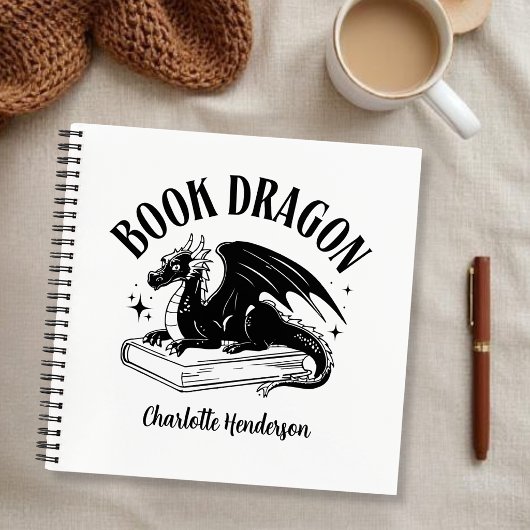 Boek Draak Fantasy Lezer Aangepaste Spiraal Notebo