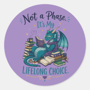 Boek Draak Lezer Minnaar Niet Een Fase Levenslang Ronde Sticker