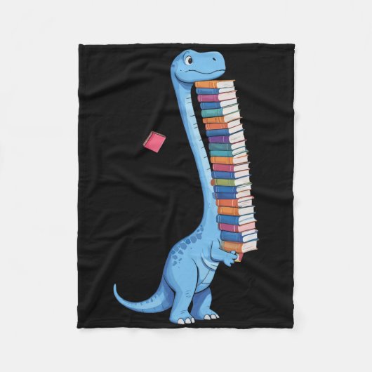 Boek Dragende Dinosaurus Leest Dino Fleece Deken (Voorkant)