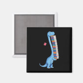 Boek Dragende Dinosaurus Leest Dino  Magneet (Voorkant / Achterkant)