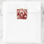 boek Dragon Bookish Fantasy Reader Vierkante Sticker (Tas)