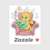 Boek Dragon Fantasy Reader Boekliefhebber Sticker (Vel)