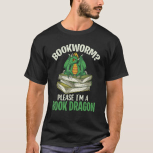 Boek Dragon Mythical Creature Animal Boekenworm Re T-shirt