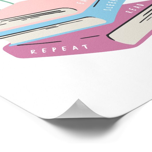 Boek Eat Sleep Lees verder Poster (Hoek)