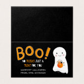 Boek een traktatie voor jou | Ghost Halloween Clas Kaart (Buitenkant ongevouwen)