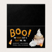 Boek een traktatie voor jou | Ghost Halloween-trak Kaart (Buitenkant ongevouwen)
