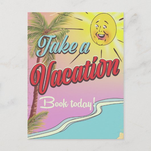Boek een vakantie vandaag! briefkaart (Voorkant)