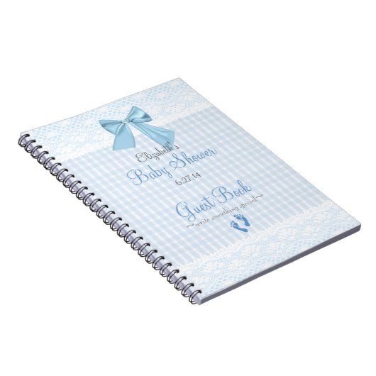 Boek en Afbeelding blauw Baby shower Gastboek - Notitieboek (Rechterzijde)