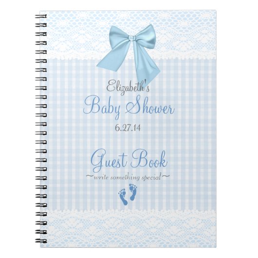 Boek en Afbeelding blauw Baby shower Gastboek - Notitieboek (Voorkant)