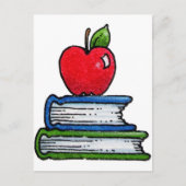 Boek en appel briefkaart (Voorkant)