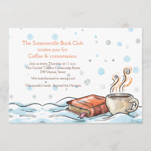 Boek en beker van koffie kaart