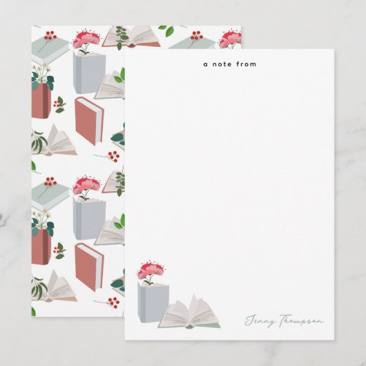 Boek- en bibliotheekleesnaam op maat notitiekaartje (Voorkant / Achterkant)