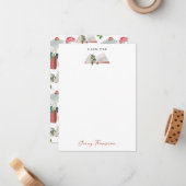 Boek- en bibliotheekleespatroon met botanische the notitiekaartje (Voorkant / Achterkant in situ)