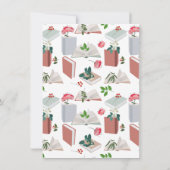 Boek- en bibliotheekleespatroon met botanische the notitiekaartje (Achterkant)