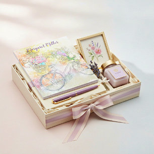 Boek en bloemen op maat notitieblok