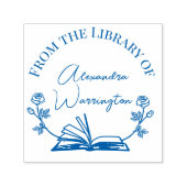 Boek en botanische rozen #1 Bibliotheekscriptnaam Zelfinktende Stempel (Design)