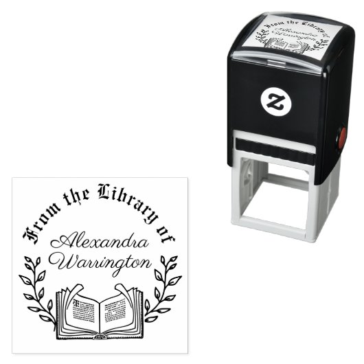 Boek en Botanische takken #3 Bibliotheek Script Na Zelfinktende Stempel (In situ)