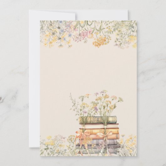 Boek en Brunch Bloemen Bruids Douche Uitnodiging (Achterkant)