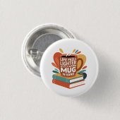 Boek en drank genot ronde button 3,2 cm (Voorkant /achterkant)
