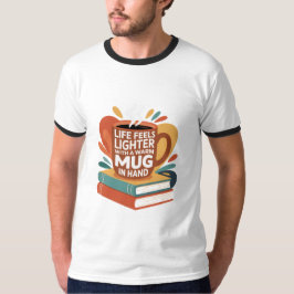 Boek en drank genot t-shirt