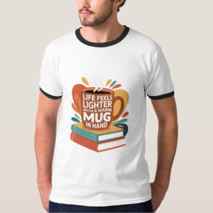 Boek en drank genot t-shirt