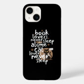 Boek en Kat Liefhebbers Slaap Grappig Case-Mate iPhone Case (Achterkant)