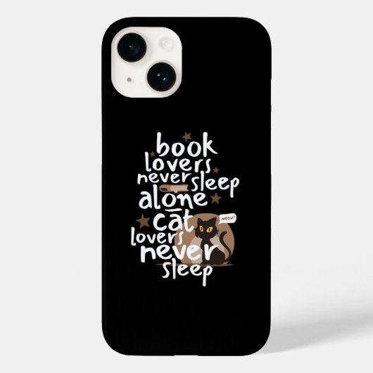 Boek en Kat Liefhebbers Slaap Grappig Case-Mate iPhone Case (Achterkant)