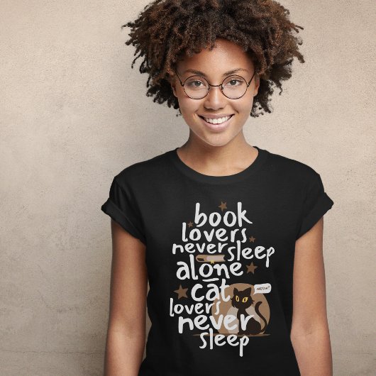 Boek en Kat Liefhebbers Slaap Grappig T-shirt