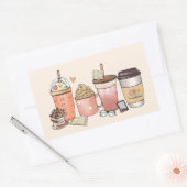 Boek- en Koffieliefhebber Rechthoekige Sticker (Envelop)