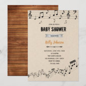 Boek- en muziek showerfeest kaart (Voorkant / Achterkant)