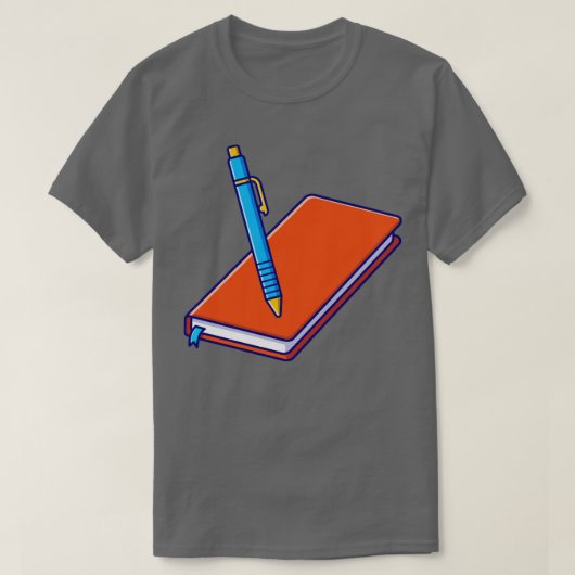 Boek en pen t-shirt (Design voorkant)