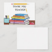 Boek en potlood dank u kaarten notitiekaartje (Voorkant / Achterkant)