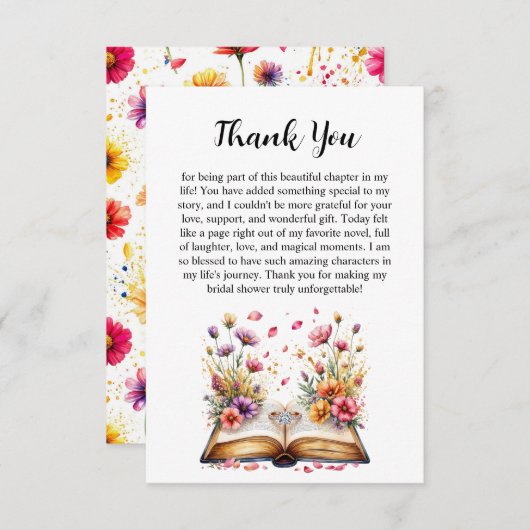 Boek en Ring Thema Dank je wel kaart (Voorkant / Achterkant)