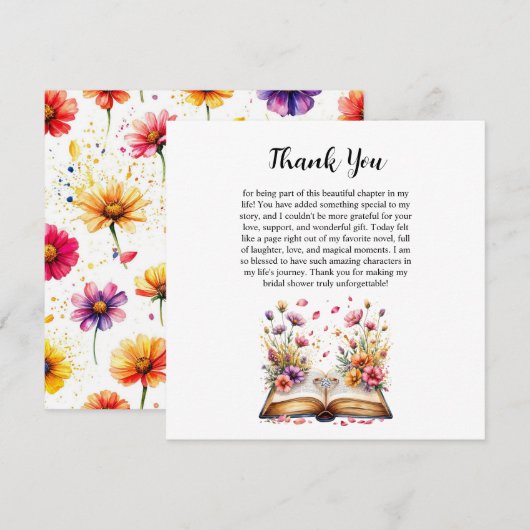 Boek en Ring Thema Dank je wel kaart (Voorkant / Achterkant)