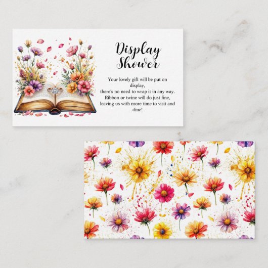 Boek en Ring Thema Display Douche Informatiekaartje (Voorkant / Achterkant)