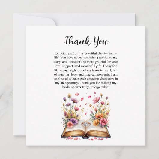 Boek- en ringthema bedankkaart (Voorkant)