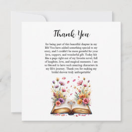 Boek- en ringthema bedankkaart